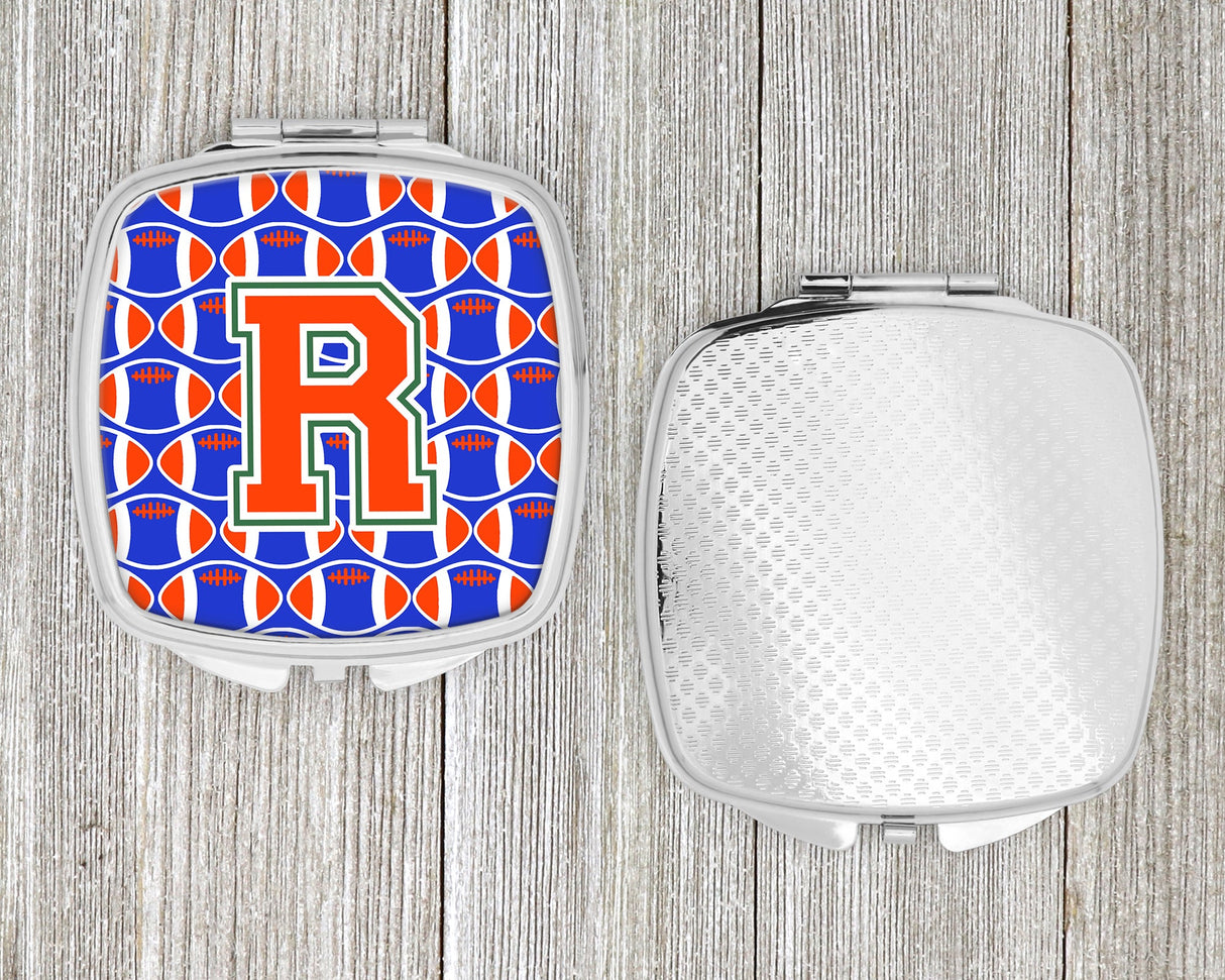 Letter R Football Green, Blue and Orange Compact Mirror CJ1083-RSCM by Caroline's Treasures