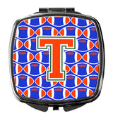 Letter T Football Green, Blue and Orange Compact Mirror CJ1083-TSCM by Caroline's Treasures