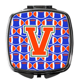 Letter V Football Green, Blue and Orange Compact Mirror CJ1083-VSCM by Caroline's Treasures