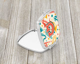 Letter G Retro Teal Orange Musical Instruments Initial Compact Mirror CJ2001-GSCM by Caroline's Treasures