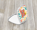 Letter H Retro Teal Orange Musical Instruments Initial Compact Mirror CJ2001-HSCM by Caroline's Treasures