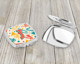 Letter J Retro Teal Orange Musical Instruments Initial Compact Mirror CJ2001-JSCM by Caroline's Treasures