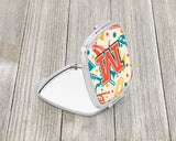 Letter M Retro Teal Orange Musical Instruments Initial Compact Mirror CJ2001-MSCM by Caroline's Treasures