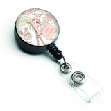 Letter F Love in Paris Pink Retractable Badge Reel CJ2002-FBR by Caroline's Treasures