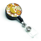 Letter C Floral Mustard and Green Retractable Badge Reel CJ2003-CBR by Caroline's Treasures