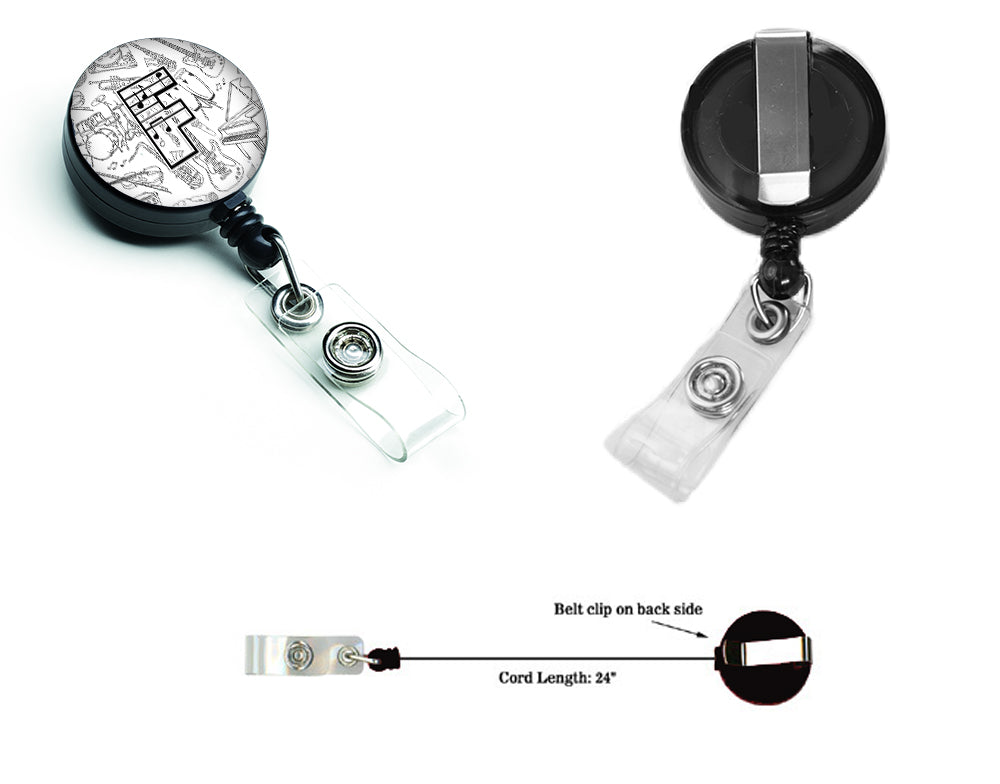 Letter F Musical Note Letters Retractable Badge Reel CJ2007-FBR by Caroline's Treasures