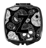 Letter Z Day of the Dead Skulls Black Compact Mirror CJ2008-ZSCM by Caroline's Treasures