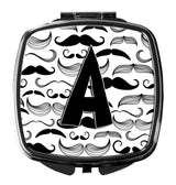 Letter A Moustache Initial Compact Mirror CJ2009-ASCM by Caroline's Treasures