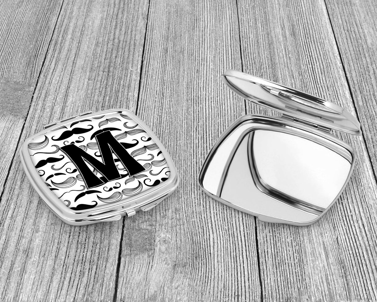 Letter M Moustache Initial Compact Mirror CJ2009-MSCM by Caroline's Treasures