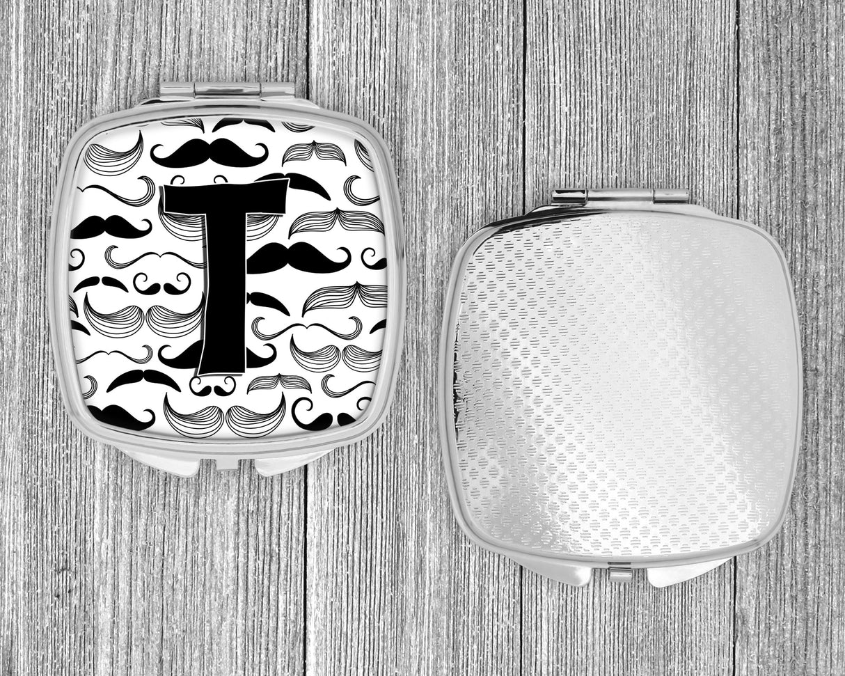 Letter T Moustache Initial Compact Mirror CJ2009-TSCM by Caroline's Treasures