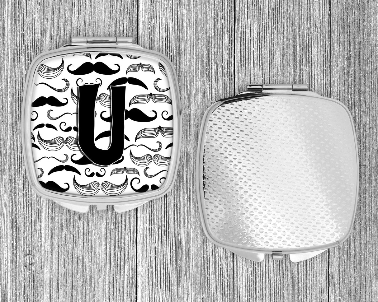 Letter U Moustache Initial Compact Mirror CJ2009-USCM by Caroline's Treasures