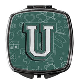 Letter U Back to School Initial Compact Mirror CJ2010-USCM by Caroline's Treasures