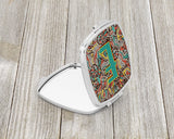 Letter E Retro Tribal Alphabet Initial Compact Mirror CJ2013-ESCM by Caroline's Treasures