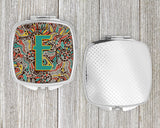 Letter E Retro Tribal Alphabet Initial Compact Mirror CJ2013-ESCM by Caroline's Treasures