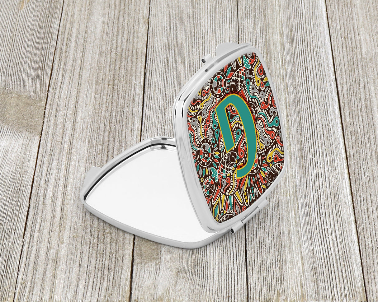 Letter G Retro Tribal Alphabet Initial Compact Mirror CJ2013-GSCM by Caroline's Treasures