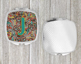 Letter J Retro Tribal Alphabet Initial Compact Mirror CJ2013-JSCM by Caroline's Treasures