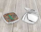 Letter L Retro Tribal Alphabet Initial Compact Mirror CJ2013-LSCM by Caroline's Treasures