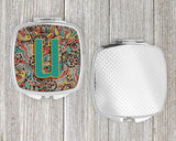 Letter U Retro Tribal Alphabet Initial Compact Mirror CJ2013-USCM by Caroline's Treasures