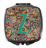 Letter Z Retro Tribal Alphabet Initial Compact Mirror CJ2013-ZSCM by Caroline's Treasures