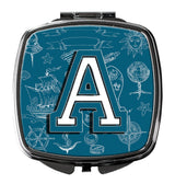 Letter A Sea Doodles Initial Alphabet Compact Mirror CJ2014-ASCM by Caroline's Treasures