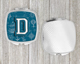 Letter D Sea Doodles Initial Alphabet Compact Mirror CJ2014-DSCM by Caroline's Treasures