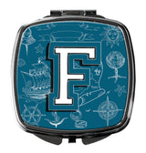 Letter F Sea Doodles Initial Alphabet Compact Mirror CJ2014-FSCM by Caroline's Treasures