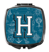 Letter H Sea Doodles Initial Alphabet Compact Mirror CJ2014-HSCM by Caroline's Treasures