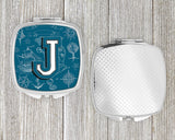 Letter J Sea Doodles Initial Alphabet Compact Mirror CJ2014-JSCM by Caroline's Treasures