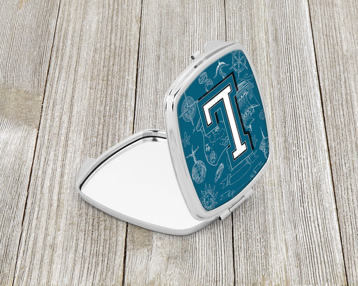 Letter L Sea Doodles Initial Alphabet Compact Mirror CJ2014-LSCM by Caroline's Treasures