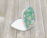 Letter C Circle Circle Teal Initial Alphabet Compact Mirror CJ2015-CSCM by Caroline's Treasures