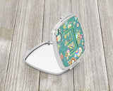 Letter E Circle Circle Teal Initial Alphabet Compact Mirror CJ2015-ESCM by Caroline's Treasures