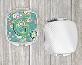 Letter G Circle Circle Teal Initial Alphabet Compact Mirror CJ2015-GSCM by Caroline's Treasures