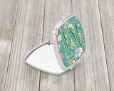 Letter M Circle Circle Teal Initial Alphabet Compact Mirror CJ2015-MSCM by Caroline's Treasures