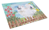 Samoyed Spring Glass Cutting Board Large CK1253LCB by Caroline's Treasures