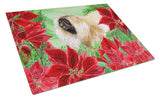 Pekingese Poinsettas Glass Cutting Board Large CK1329LCB by Caroline's Treasures