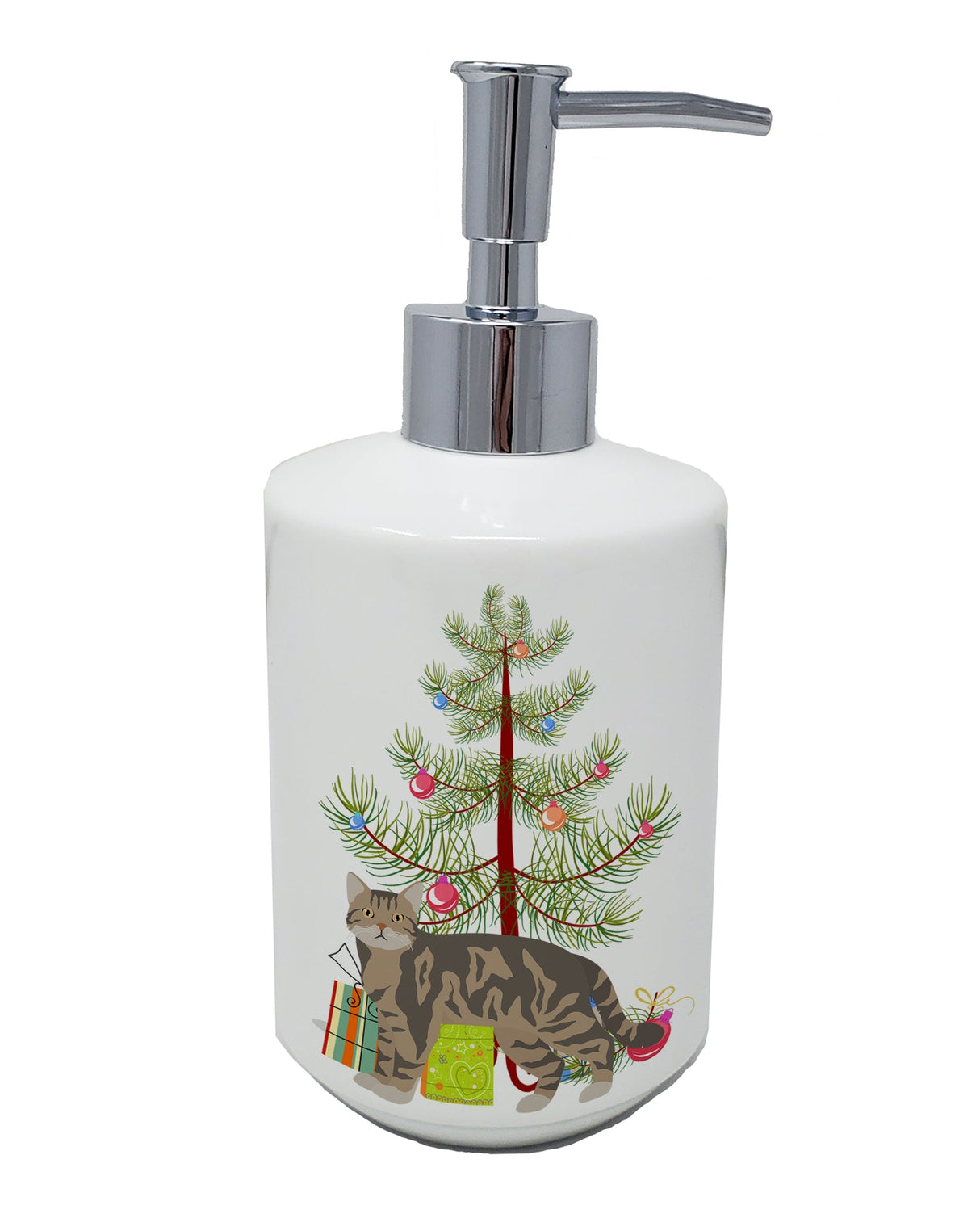 American Wirehair #1 Cat Merry Christmas Ceramic Soap Dispenser by Caroline's Treasures