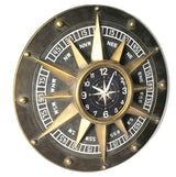 Wall clock - Compass Metal Wall Clock by Peterson Housewares & Artwares