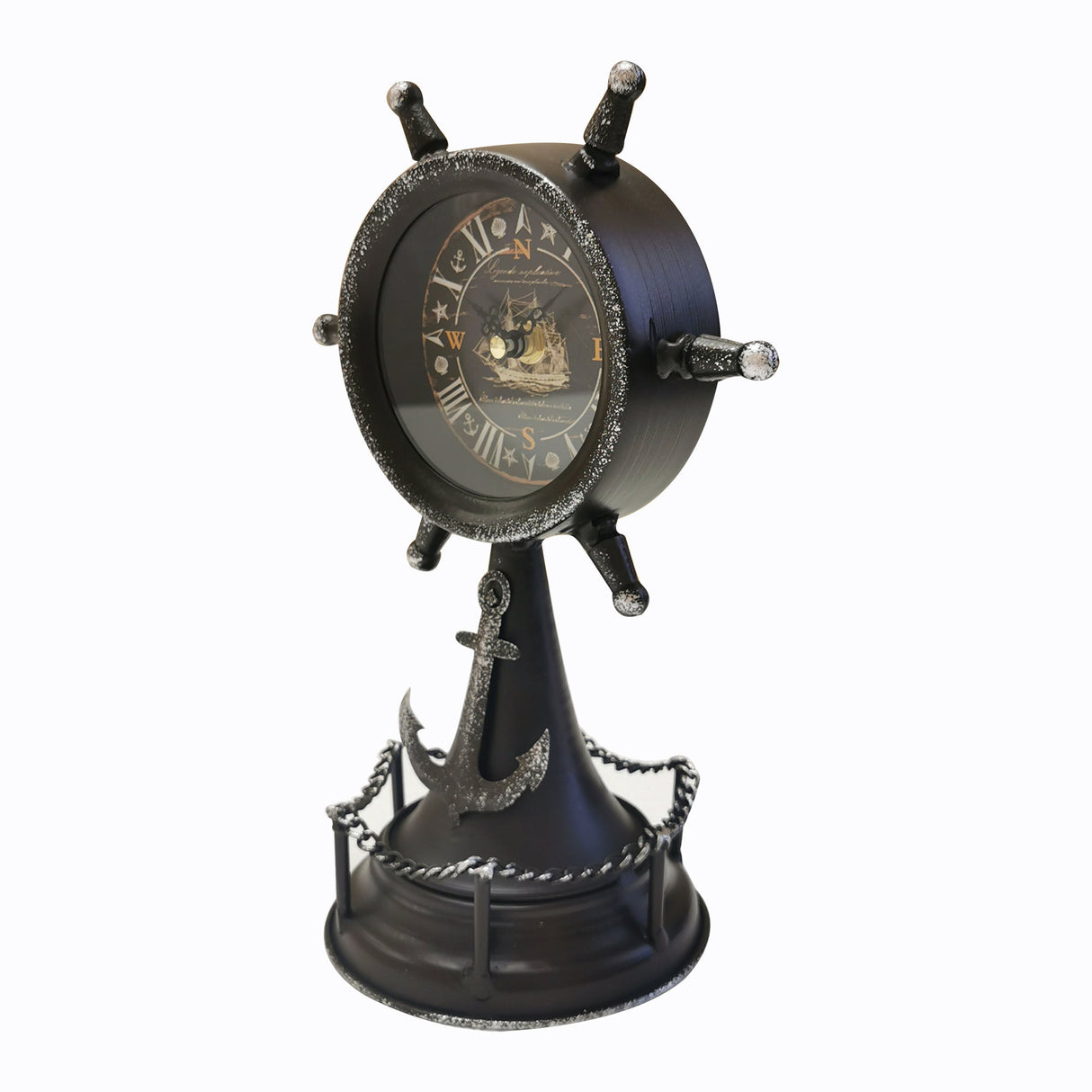 Table clock - Ship Wheel Table Clock by Peterson Housewares & Artwares