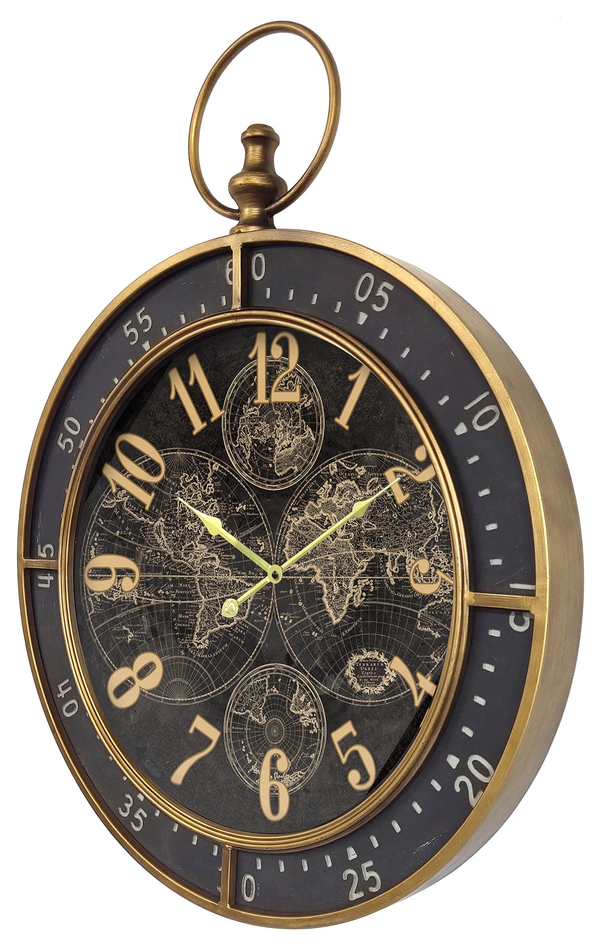 Pocket Watch Style Metal Wall Clock by Peterson Housewares & Artwares