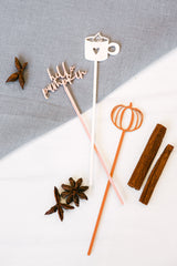 Hello Pumpkin Drink Stirrers by The Cotton & Canvas Co.