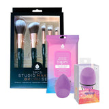 Makeup Essentials Bundle: Brushes, Wipes & Blender Sponge by Pursonic