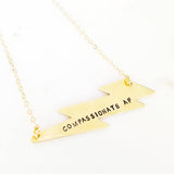 COMPASSIONATE AF Lightning Bolt Necklace by Salt and Sparkle