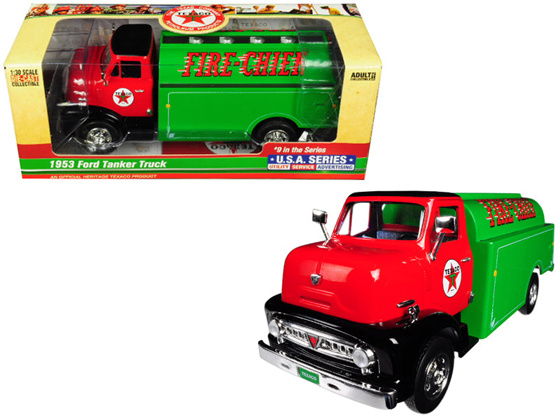 1953 Ford Tanker Truck "Texaco" "Fire-Chief" 9th in the Series "U.S.A. Series Utility - Service - Advertising" 1/30 Diecast Model by Auto World