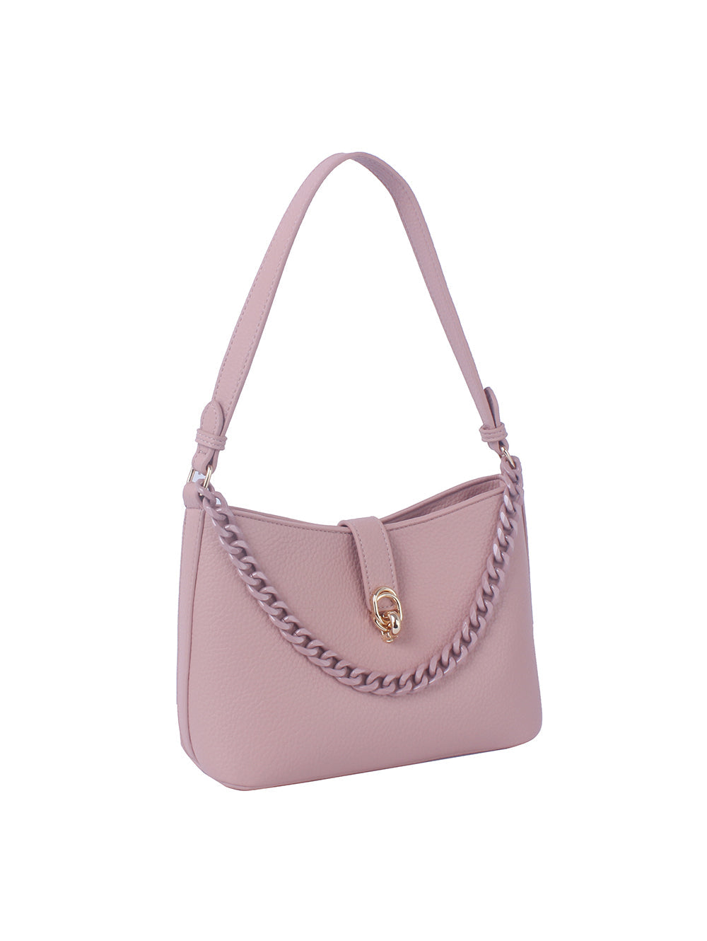 Chain Accented Hobo Handbag by hfstylish