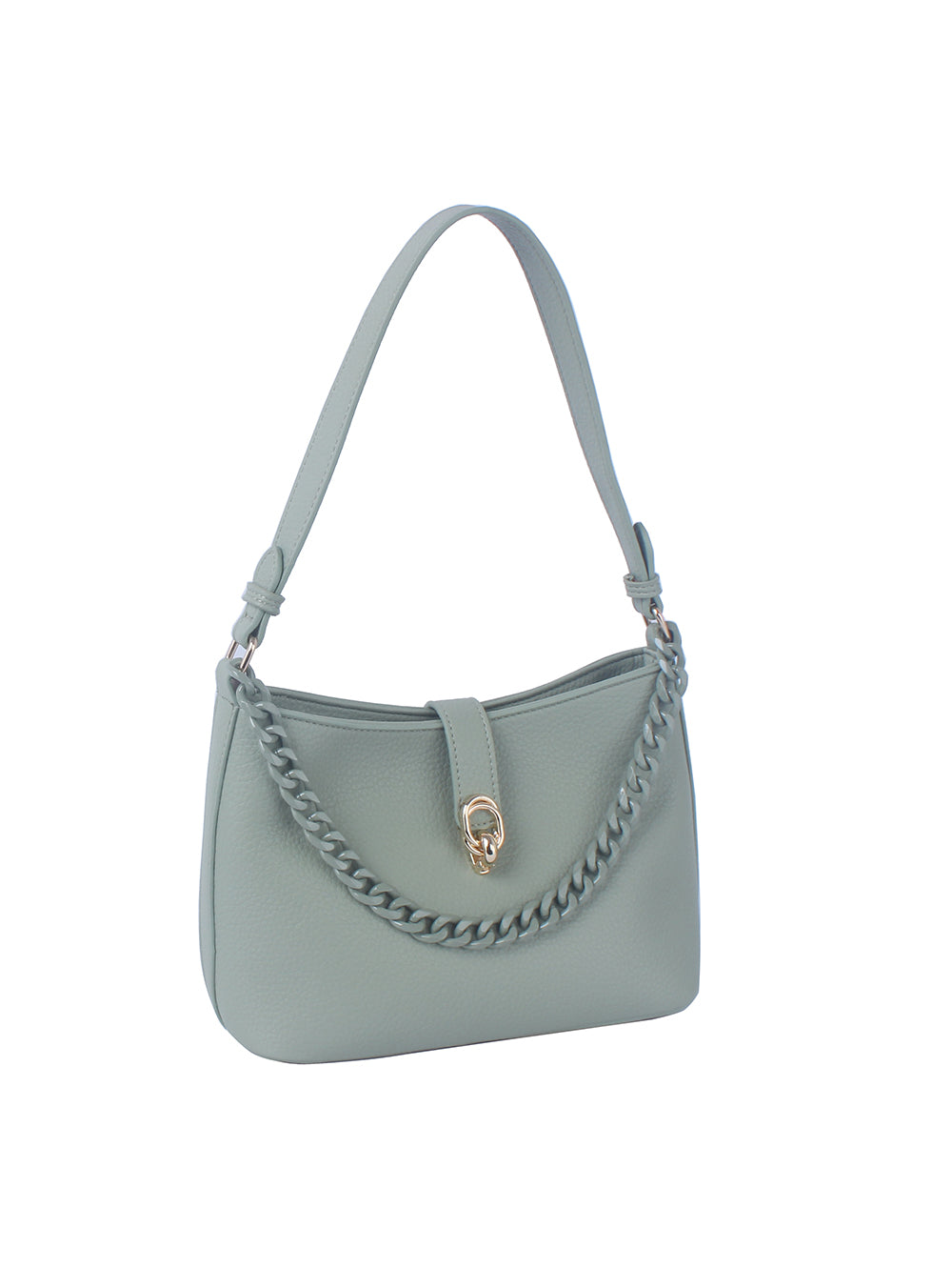 Chain Accented Hobo Handbag by hfstylish