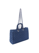 Quilted Design Denim Tote Handbag by hfstylish