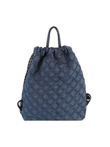 Quilted Design Denim Backpack by hfstylish