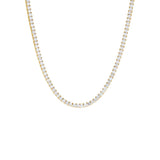 CZ Princess Cut Tennis Necklace by By Adina Eden