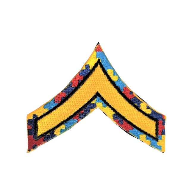 Chevron Single Stripe <br> Autism Awareness Patch <br> Velcro Back by Custom Pins & Buckles