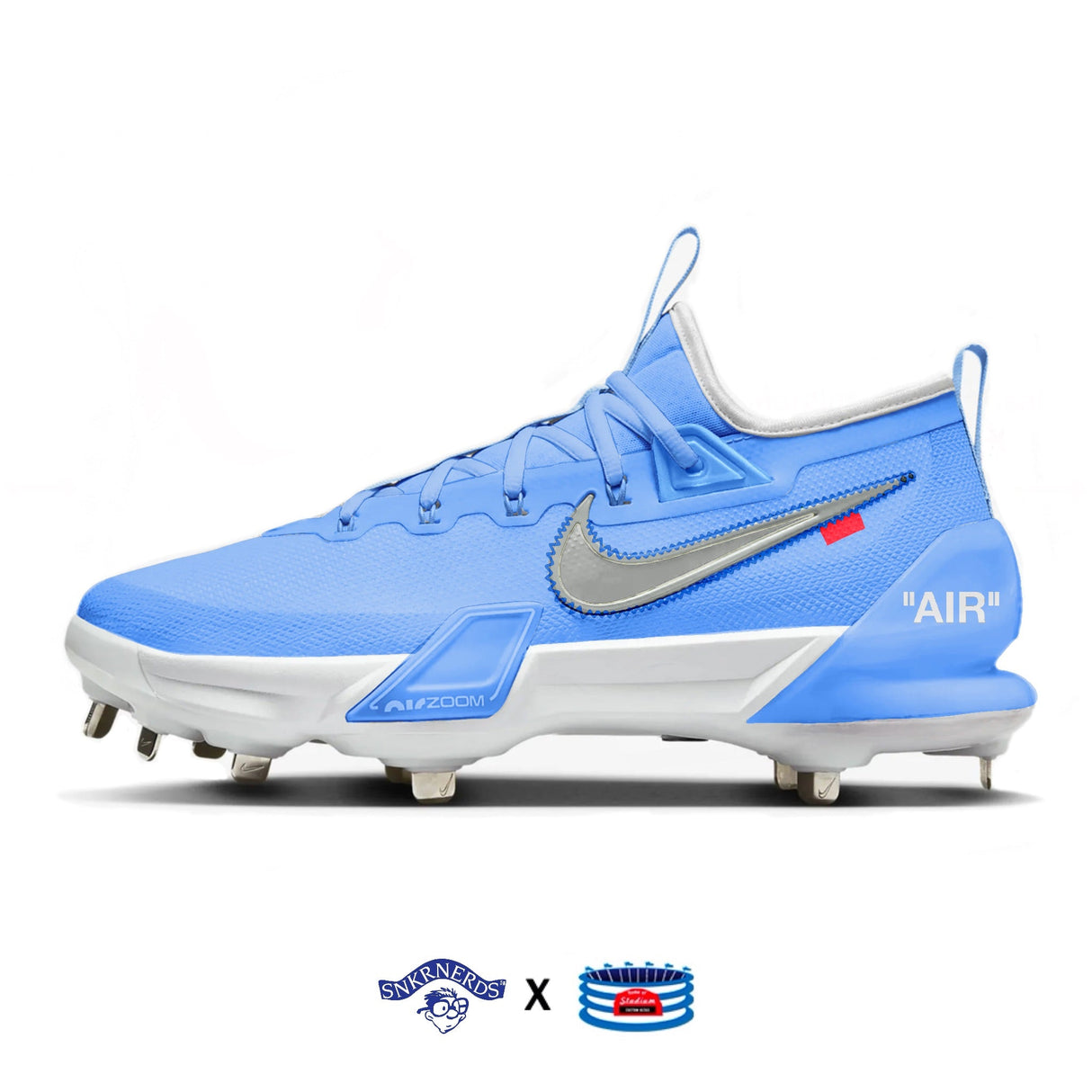 "Carolina Force OW" Nike Force Zoom Trout 9 Elite Cleats by Stadium Custom Kicks